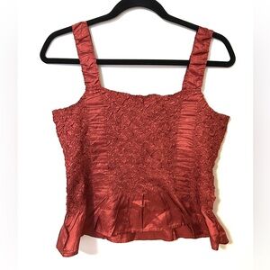Vintage Silk Raspberry Crinkle Top